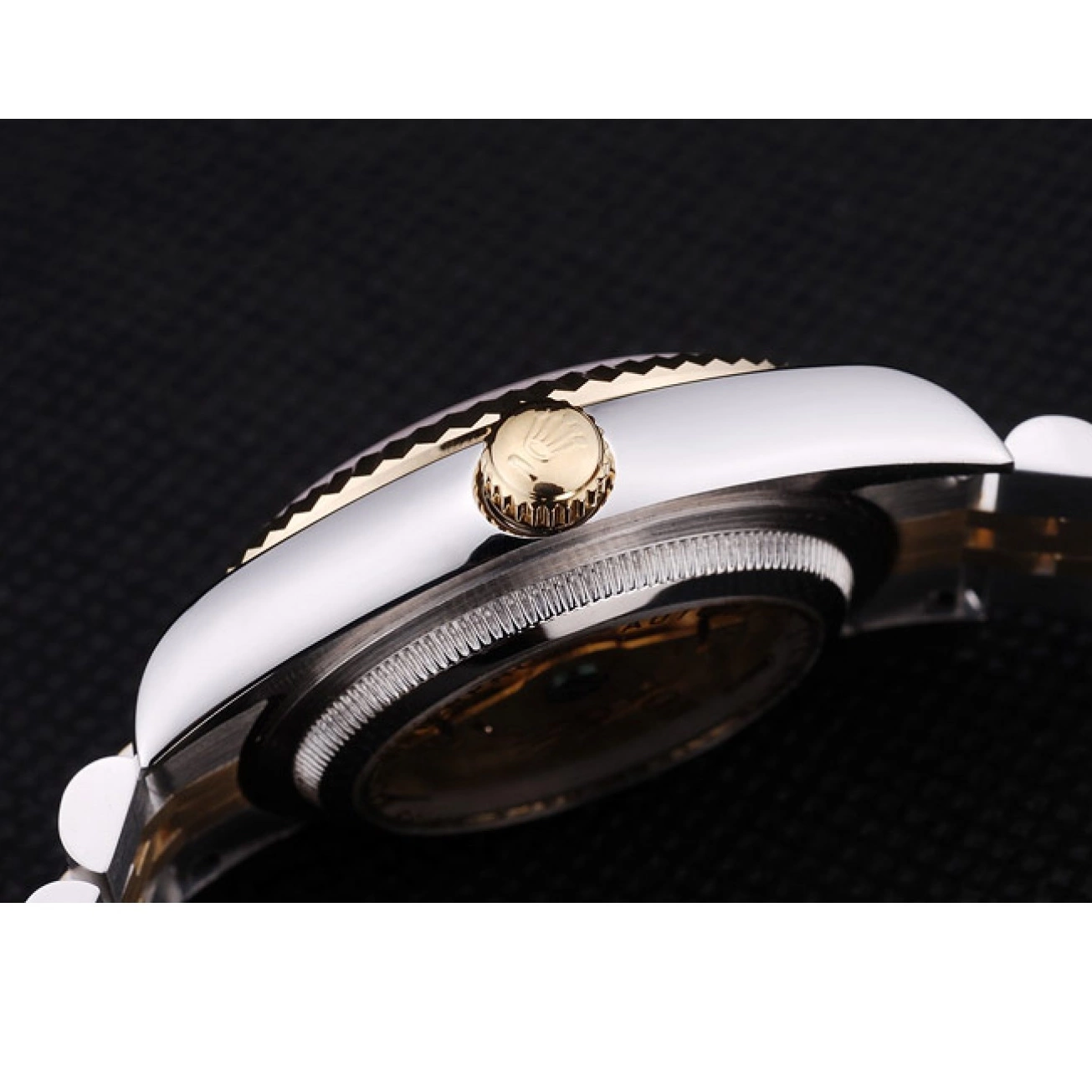 AAA Replica Watches Gold 7450 Rolex Ribbed Bezel Datejust Dial 0724